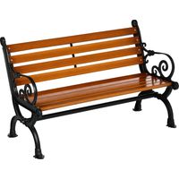 Panchina da Giardino 2 Posti in Alluminio e a Doghe con Braccioli, 120x64x79cm, Teak