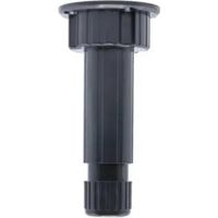 Pie para pedestal de cocina cilíndrico, D. 28mm x H. 100 mm, placa base D. 60 mm, plástico negro