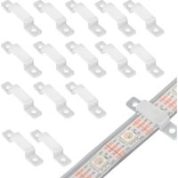 100pcs Clip de Fixation Ruban LED, Attache Ruban Led 10mm pour Supports de Fixation Clips Bande LED 10mm Wide Waterproof - sans les vis