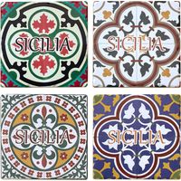 Signes Grimalt Posts de cuisine Coasters hydrauliques 4U Multicolor Coasters 11x11x1cm 29312