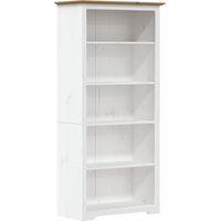 Vidaxl – Bibliothèque en bois massif de pin 5 étagères – Dimensions 82x40x173 cm – Style français – Gain de place pour rangement livres