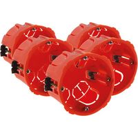 Zenitech – Lot de 5 boîtes d'encastrement mural Ø65mm – Profondeur 40mm – Fixation par vissage – Haute résistance au feu 850°