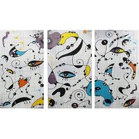 Lupia - Collection 3 Pièces Tableaux Sur Toile Miro' Style
