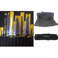 Fraraccio rotolo con 10 coltelli set completo qualità professionale