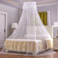 Moustiquaire, Rideaux de lit avec moustiquaire auvent de lit auvent de lit en dentelle ronde, Blanc