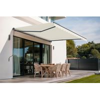 Einteilige Markise VECCHIO 4m x 3m - Premium-Leinwand 320g/m² Beige