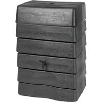 Récupérateur d'eau de pluie murale 168 litres – Couleur anthracite – Matériau HDPE – Dimensions 59 x 39 x 88 cm – Inclus : couvercle et robinet – Nature