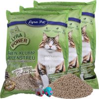 3 x 10 Liter Lyra Pet® Lyra Power Pinien Katzenstreu klumpend + 2 Mäuse