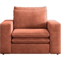 OSCAR - Fauteuil en velours côtelé - Terracotta