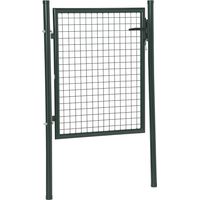 HOMCOM Puerta Verja de JardĂn de Acero con Cerradura Manija y 3 Llaves Puerta de Valla Cerca para Exterior Patio Terraza 97x150 cm Verde