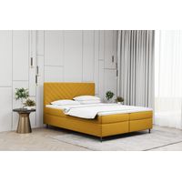 Kaiser Möbel Boxspringbett mit matratze und bettkasten, Schlafbett Vero Gelb 120x200 cm