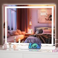 Hasipu Kosmetikspiegel mit Beleuchtung, 80 x 50cm LED Schminkspiegel, Beleuchteter Schminkspiegel mit dimmbaren 3 Modi, Touchscreen Steuerung Kosmetikspiegel Quadratisch Weiß