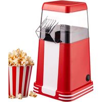 Popcorn Popcorn Gourmet Fast Hot Air, Machine à Popcorn Automatique Mini Snack Maker électrique Fabricant de Popcorn au Beurre avec Tasse à mesurer, sans Huile, idéal pour Les Enfants, Rouge