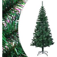 Sapin de Noël artificiel pointes iridescentes-Décoration de Fête pour Noël Vert 210 cm PVC 113183
