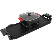 Gojoy – Appareil à fondue électrique 2200W – Hot pot et grill pour 6 personnes – Contrôle de température séparé – Revêtement antiadhésif