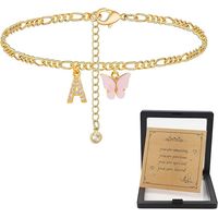 Bracelets de cheville pour femmes, bracelets de cheville en or pour femmes, bracelets de cheville avec initiale pour femmes, bracelets de cheville papillon pour femmes