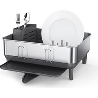 simplehuman Scolapiatti in acciaio, Acciaio inossidabile, Grigio, Premium Compact