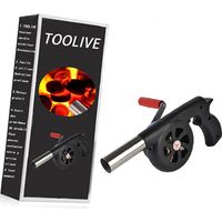BBQ Fan Air Blower Fast Fire Starter Portable Manual Hand Crank Bellows for Outdoor Picnic Camping Cooking Barbecue Charcoal Grills Accessories