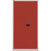 BISLEY Universal Flügeltürenschrank Lichtgrau/Kardinalrot