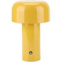 Lntyq Pilz-Tischlampe, kabellose Tischlampen, wiederaufladbare LED-Schreibtischlampe, 3 Helligkeitsstufen, dimmbare Touch-Schreibtischlampe für Schlafzimmer, Büro, Nachttisch, Gelb