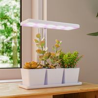 Lampada LED a spettro completo da 10 W per coltivazione, con 3 vassoi per fiori, 31,8 x 13,4 x 35,6 cm, bianca.