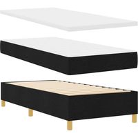 Cama tipo Box Spring con colchón Negro 90 x 200 cm tela vidaXL