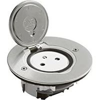 Legrand Presa di corrente da pavimento inox spazzolato 2P+T IP44