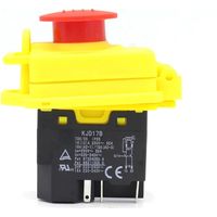 Interrupteurs à bouton-poussoir électromagnétiques étanches KJD17B 120V / 220V 2HP 16A 5 broches, bouton-poussoir d'arrêt d'urgence de sécurité