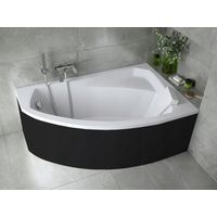 Bañera esquinera RIMA 130/140/150/160/170 cm ángulo derecho con faldón negro - Dimensiones: 140cm