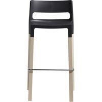 Tabouret de bar design pieds hêtre - NATURAL DIVO - deco design