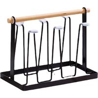 Égouttoir à bouteilles, métal 6 tasses porte-gobelet support de séchage de tasse support de support d'égouttoir en métal support de verre à boire et support d'égouttoir de bouteille(Le noir)