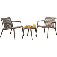 Salon de jardin 2 places Joysxee, taupe - Jardiline