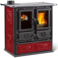 Cuisinière à bois raccordable - LA NORDICA Rosetta Sinistra 5.0 Ceramica 7.9 kW Bordeaux