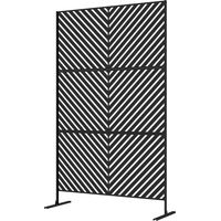 Panneau de séparation métal géométrique noir 122x45x198 cm