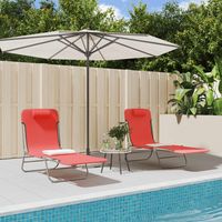 vidaXL Chaises longues pliables lot de 2 rouge textilène et acier