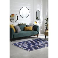 Tapis - Collection Ikat Beneffito - Ultramarine - Tapis d'intérieur moderne et doux - Rectangulaire - 170 x 240 cm