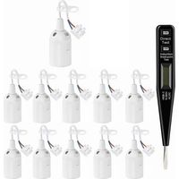 11Pcs douille E27 blanc, E27 rénovation Douille, 250V 4A douille de lampe avec câble, Douille de Chantier, convertisseur Baïonnette pour Ampoules LED et Ampoules Halogènes.