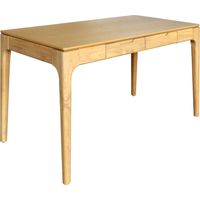 sweeek - Schreibtisch aus Heveaholz und MDF mit Eschenfurnier 2 Schubladen