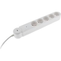 Multiprise parafoudre Iota 5x16A + interrupteur - Blanc - Zenitech