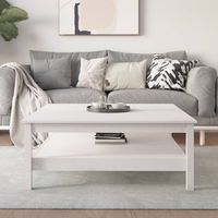Table basse de salon Bout de canapé Tables d'appoint pour chambre Blanc 100x100x40 cm Bois massif de pin XTT543