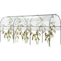 Serre de jardin serre à tomates 4 arceaux en acier bâche en PVC 4 x 1,23 x 1,71 m vert