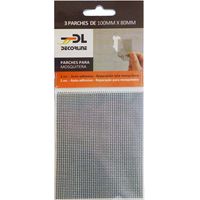 Set mit 3 Klebeflicken. Reparatur eines grauen Moskitonetzes 10x8cm epid