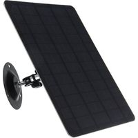 HONORNIC - 10W 5V 2000mAh Micro USB Solar Panel, 360 Degree Rotation, Waterproof Monocrystalline Wall Mountable Solar Panel, Black