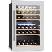Klarstein – Cave à vin de vieillissement 128L pour 41 bouteilles – Double zone de température – Éclairage LED – Porte en verre panoramique