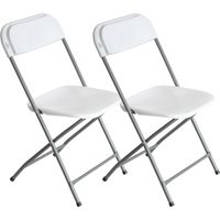 Lot de 2 chaises de jardin pliantes en résine 45 x 44,5 x 79 cm 7house
