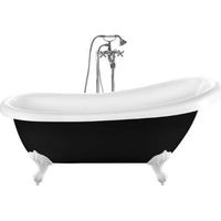 Freistehende Badewanne RICHMOND schwarz Adlerfüße WEISS 171