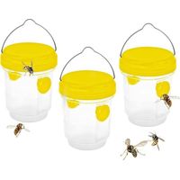 Piege Frelon Asiatique,Piege A Guepes Et Frelons Exterieur À Suspendre,Kit Piege A Frelon pour Bouteille Plastique Interieur, Piege Moustique, Mouche, Moucheron (3PC)