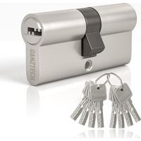 Schließzylinder, Aluminiumlegierung, Nickel, 8 Lochschlüssel, für Verbund- und PVC-Türen