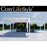 Pergola tonnelle de jardin bioclimatique San Pablo Alu+, 4x4m, Blanc, 3 pcs. - Dancover
