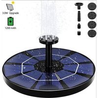 Batterie au lithium intégrée 3W 6 arroseurs fontaine de bain d'oiseau de jardin solaire